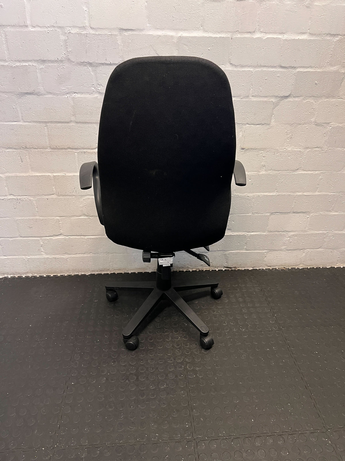 Ergonomic Black Fabric Office Chair with Minor Wear