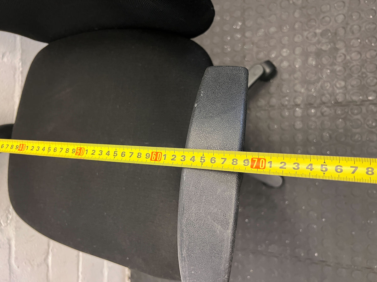 Ergonomic Black Fabric Office Chair with Minor Wear