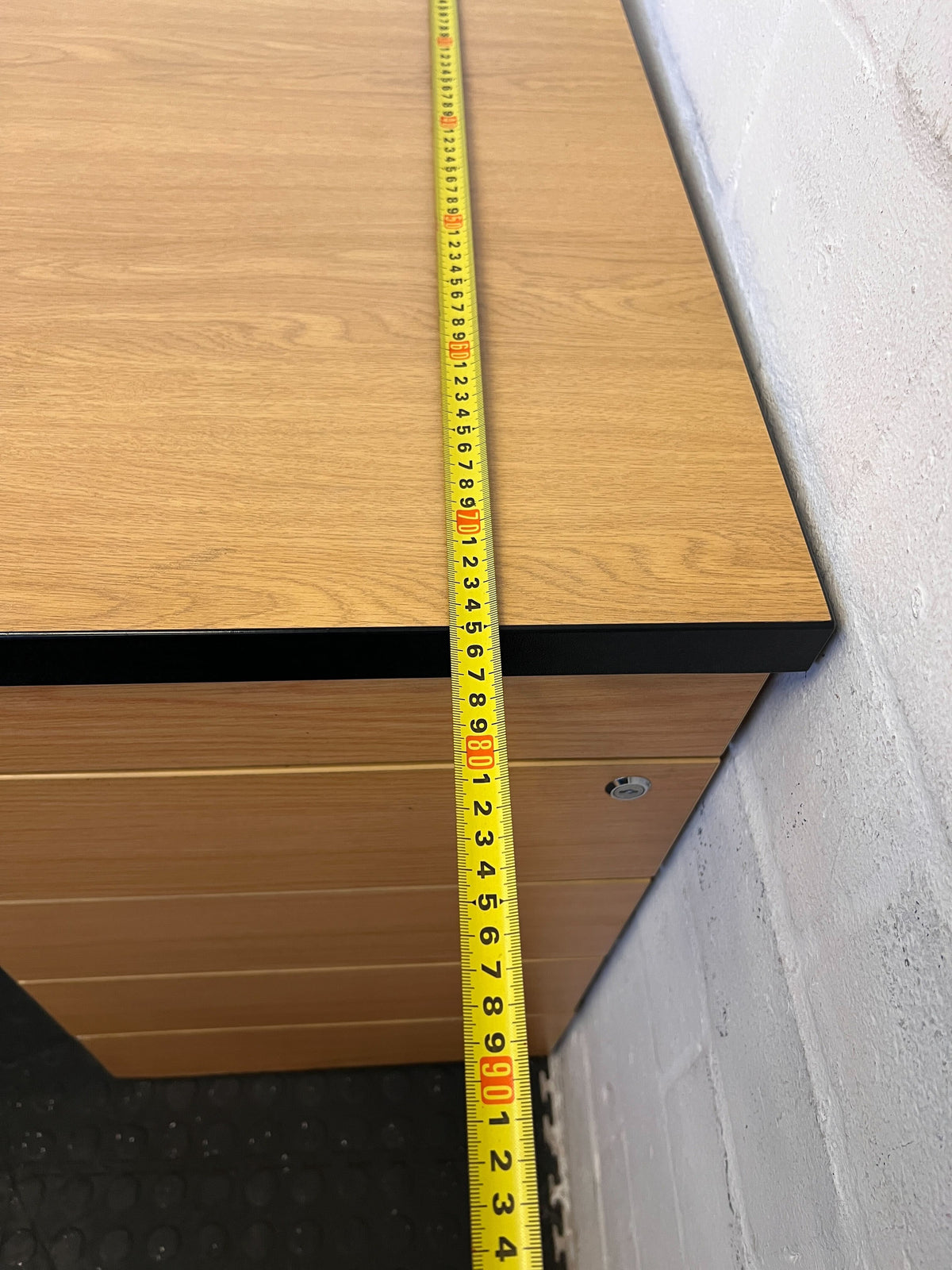 Modern L-Shaped Office Desk with Oak Finish and Drawer - REDUCED - PRICE DROP