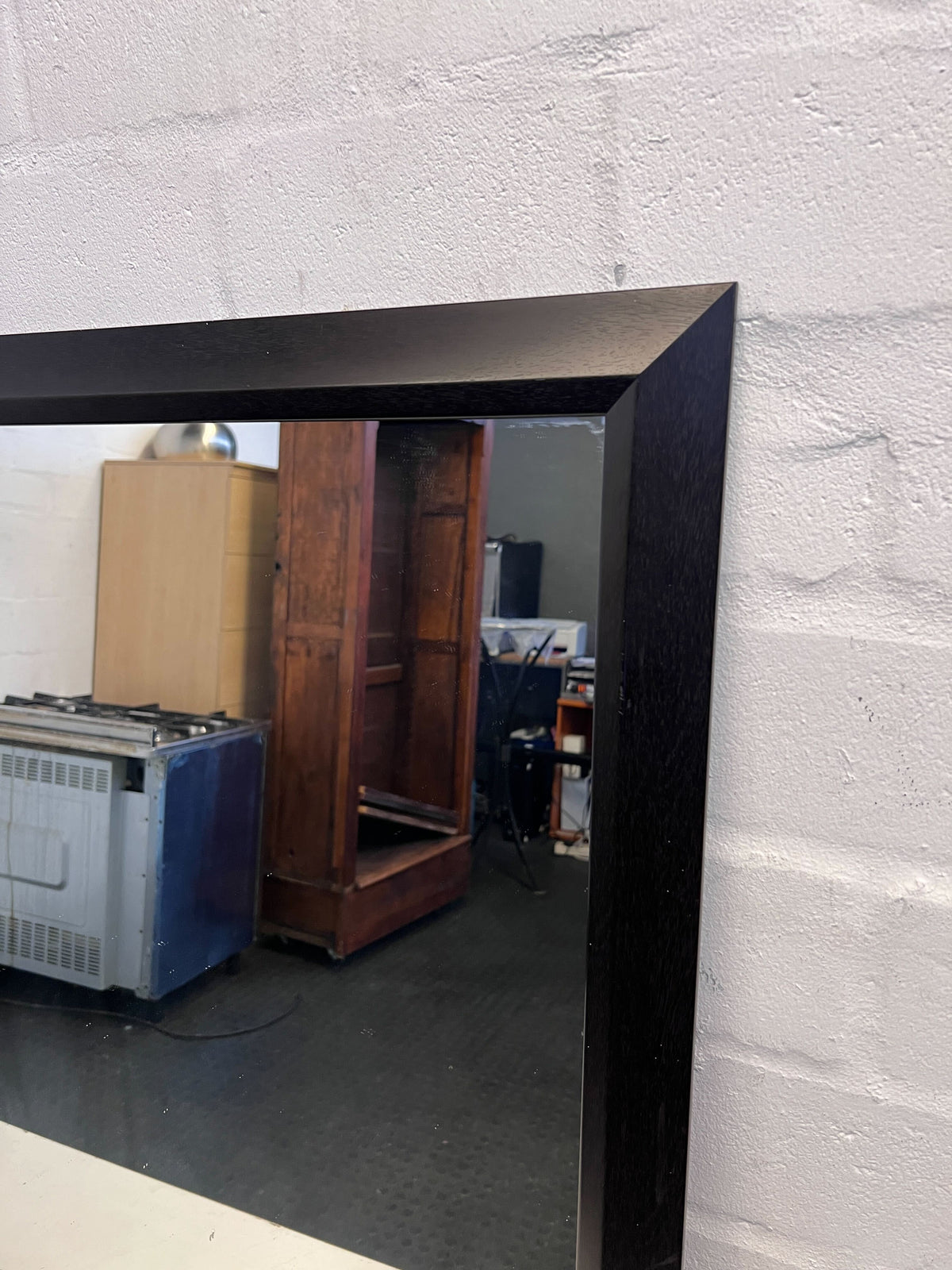 Elegant Black Framed Square Wall Mirror – Minor Scratches