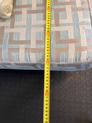 Elegant L-Shape Couch with Cushions in Light Blue and Yellow