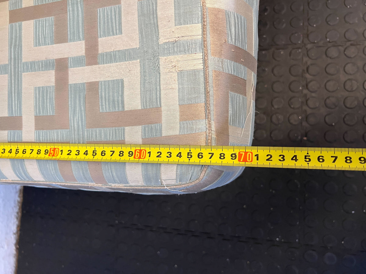 Elegant L-Shape Couch with Cushions in Light Blue and Yellow