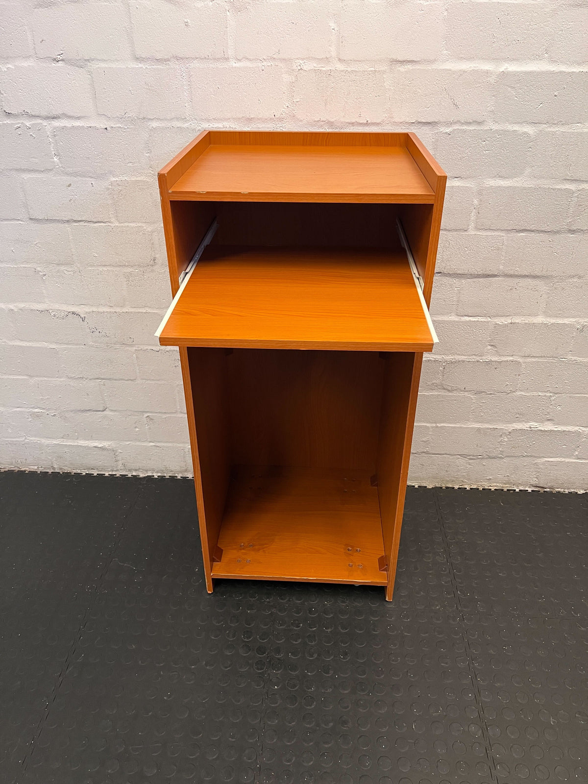 Compact Orange Wooden Storage Unit with Minor Wear - REDUCED