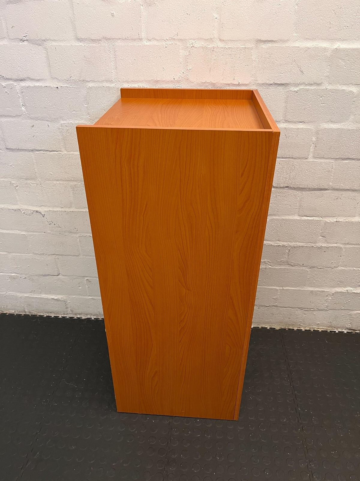 Compact Orange Wooden Storage Unit with Minor Wear - REDUCED