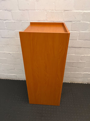 Compact Orange Wooden Storage Unit with Minor Wear - REDUCED