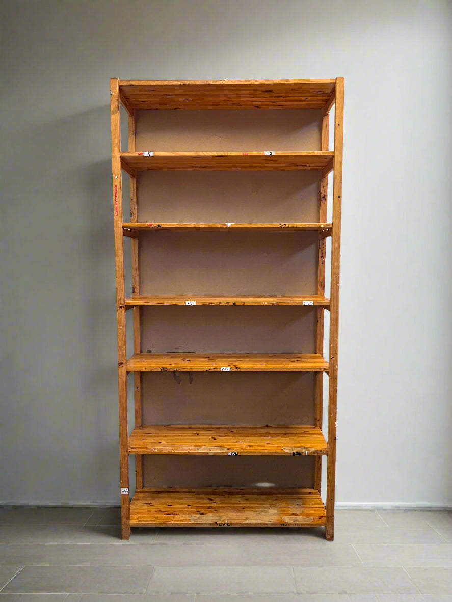 Rustic Wooden Bookshelf with 5 Shelves – Minor Wear