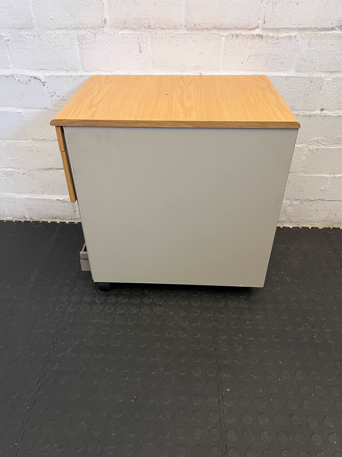 Versatile Oak Wood Mobile Filing Cabinet with Drawer