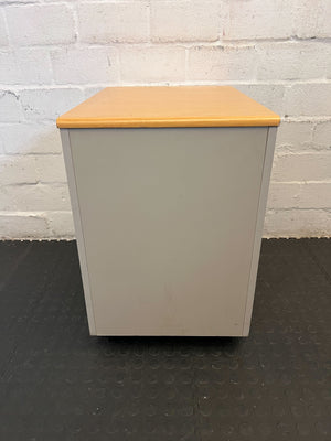 Versatile Oak Wood Mobile Filing Cabinet with Drawer