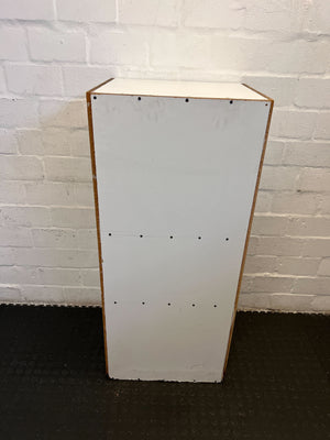 Minimalist White Wooden Bookshelf with Minor Edge Damage