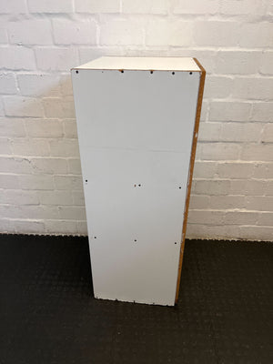 Minimalist White Wooden Bookshelf with Minor Edge Damage