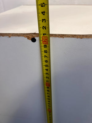 Minimalist White Wooden Bookshelf with Minor Edge Damage