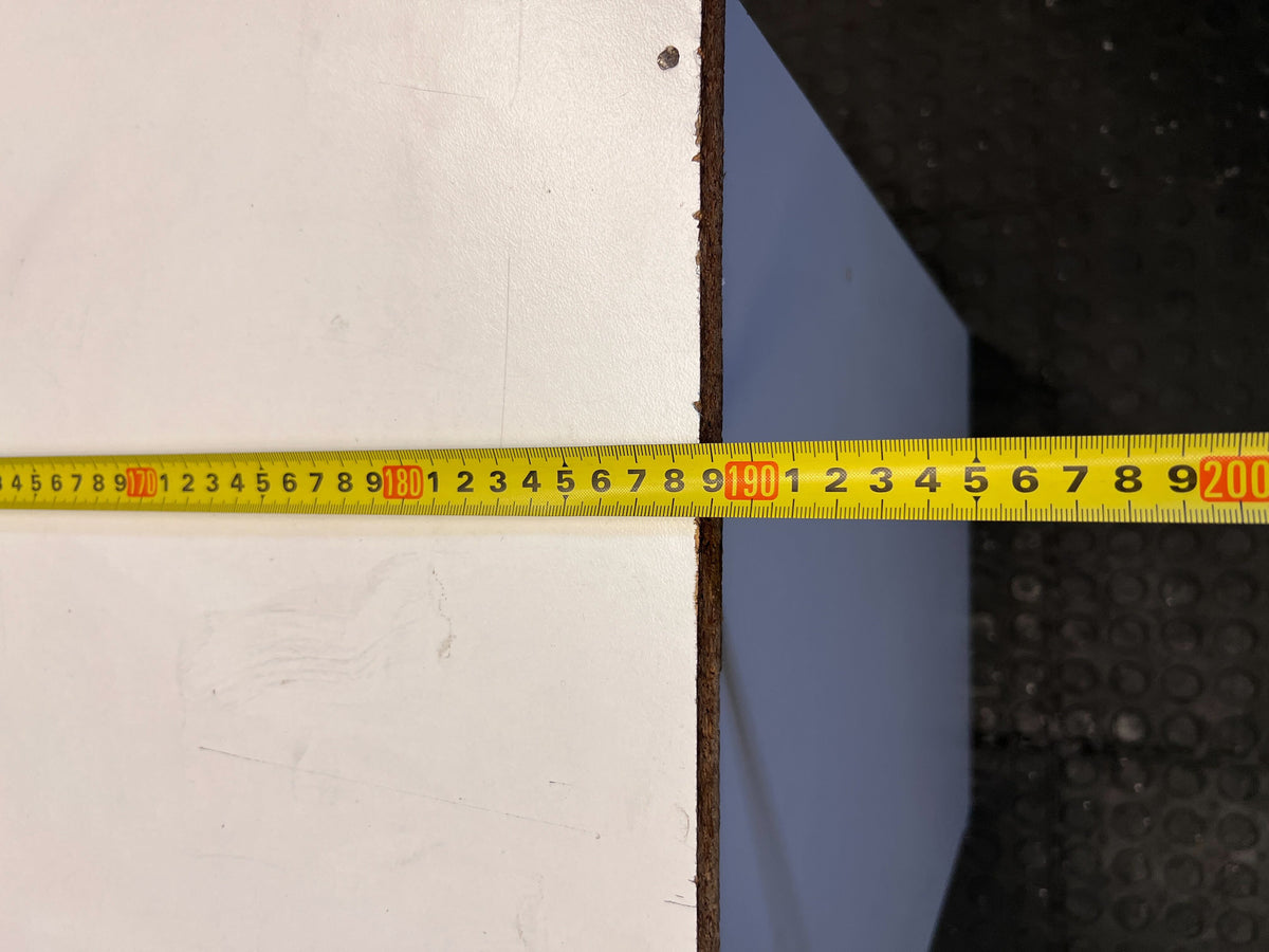 Spacious White Rectangular Desk with Minor Scratches