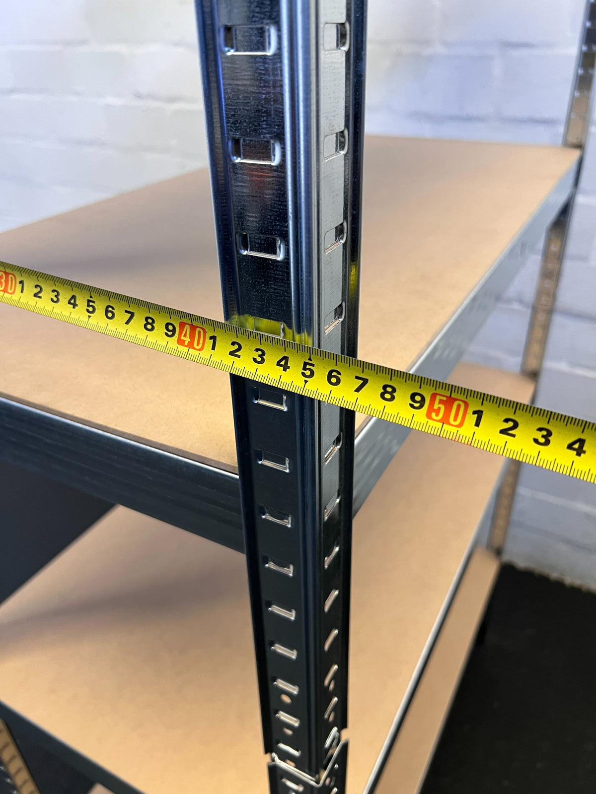 Sturdy Metal Shelving Unit with Wooden Shelves (Some Parts Missing)  - Perfect for Storage - REDUCED