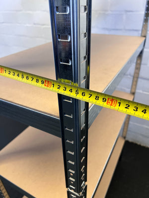 Sturdy Metal Shelving Unit with Wooden Shelves (Some Parts Missing)  - Perfect for Storage - REDUCED