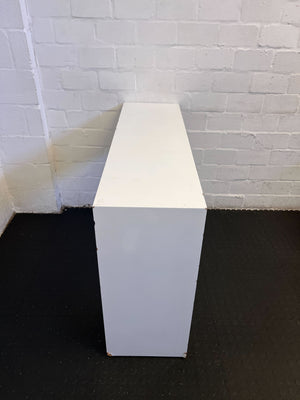 Modern White Console Table with Minor Scratches
