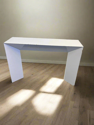 Modern White Console Table with Minor Scratches