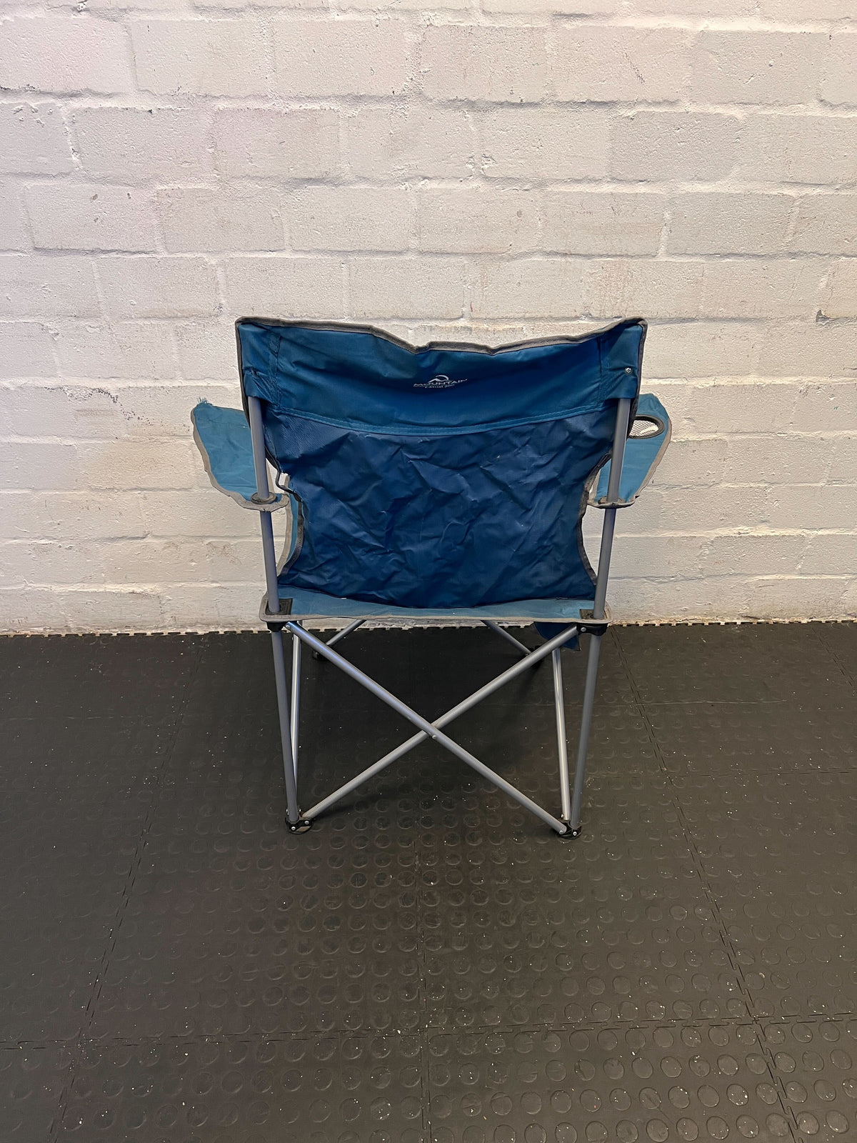 Cozy Blue Folding Camping Chair with Cup Holder – Minor Wear