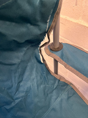 Cozy Blue Folding Camping Chair with Cup Holder – Minor Wear