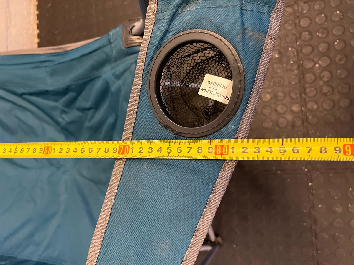 Cozy Blue Folding Camping Chair with Cup Holder – Minor Wear