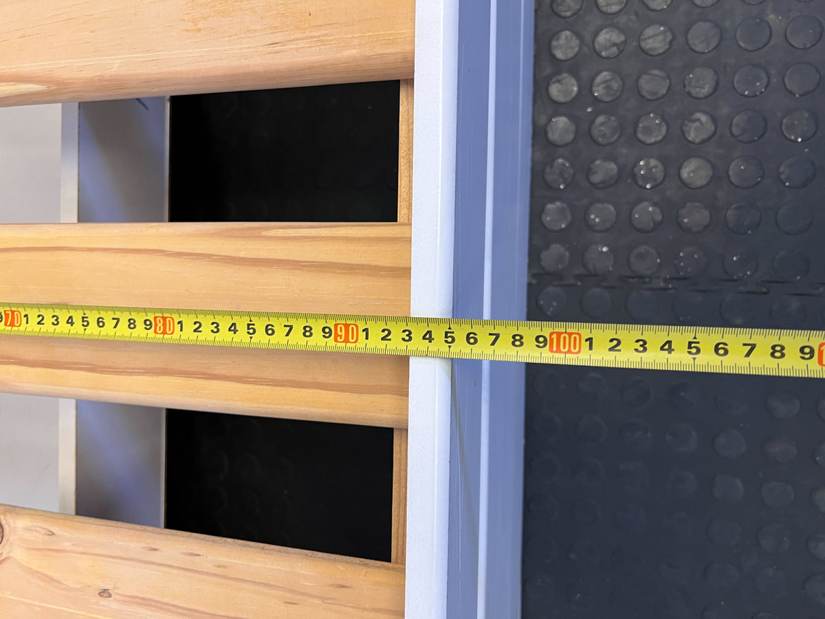 Charming White Wood Single Bed Frame with Wooden Slats