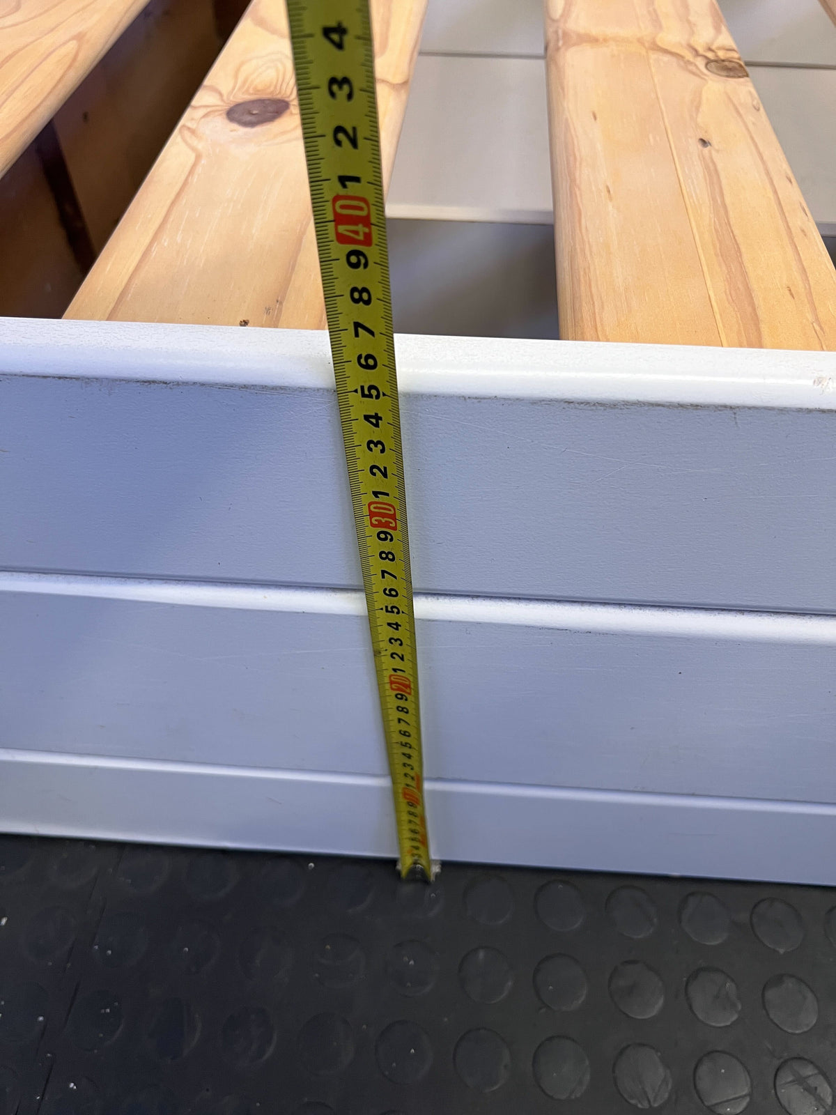 Charming White Wood Single Bed Frame with Wooden Slats