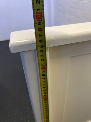 Charming White Wood Single Bed Frame with Wooden Slats