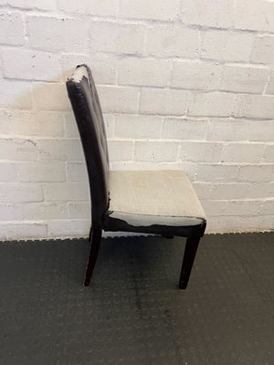 Elegant Black Faux Leather Dining Chair- Needs Recovering - 2ndhandwarehouse.com