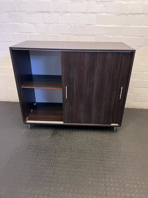 Stylish Dark Brown Wooden Storage Cabinet with Modern Sleek Design