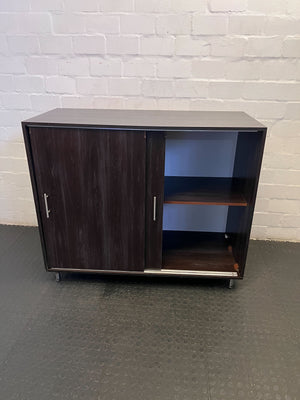 Stylish Dark Brown Wooden Storage Cabinet with Modern Sleek Design