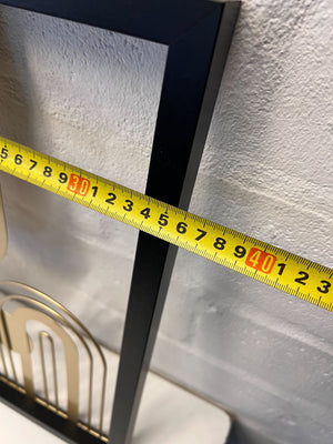 Modern Black Frame Decorative Wall Art with Gold Geometric Shapes 45 x 35cm