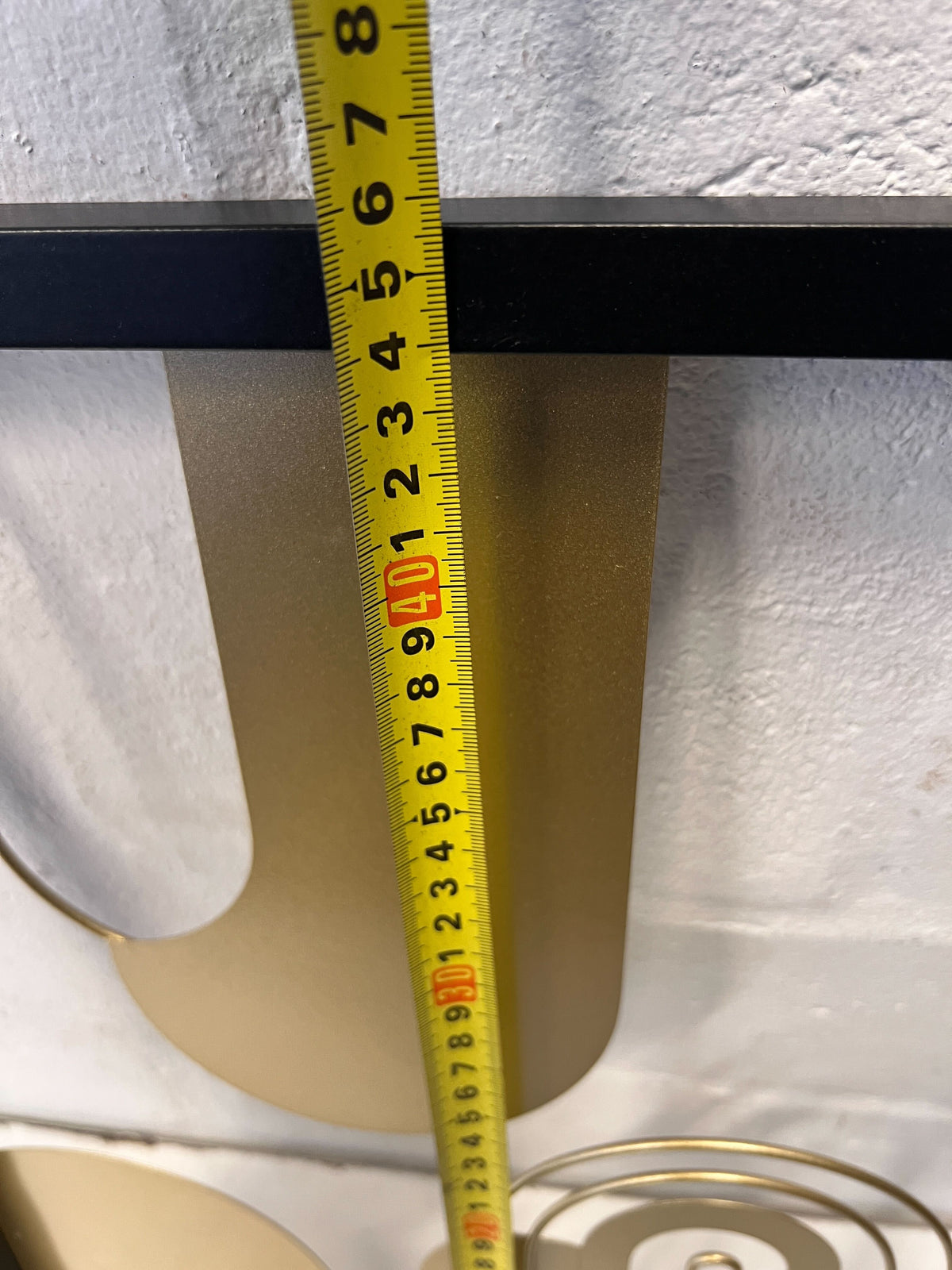 Modern Black Frame Decorative Wall Art with Gold Geometric Shapes 45 x 35cm