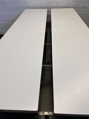 Stylish Modern Cream and Wood Dining Table with Metal Frame 120 BY 240 - REDUCED