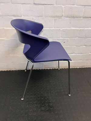 Stylish Purple Plastic Chair with Chrome Legs – Minor Wear