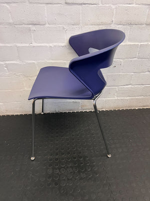 Stylish Purple Plastic Chair with Chrome Legs – Minor Wear