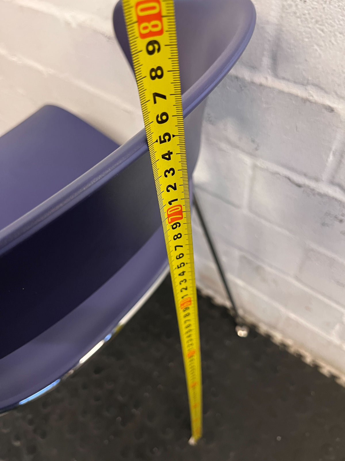 Stylish Purple Plastic Chair with Chrome Legs – Minor Wear