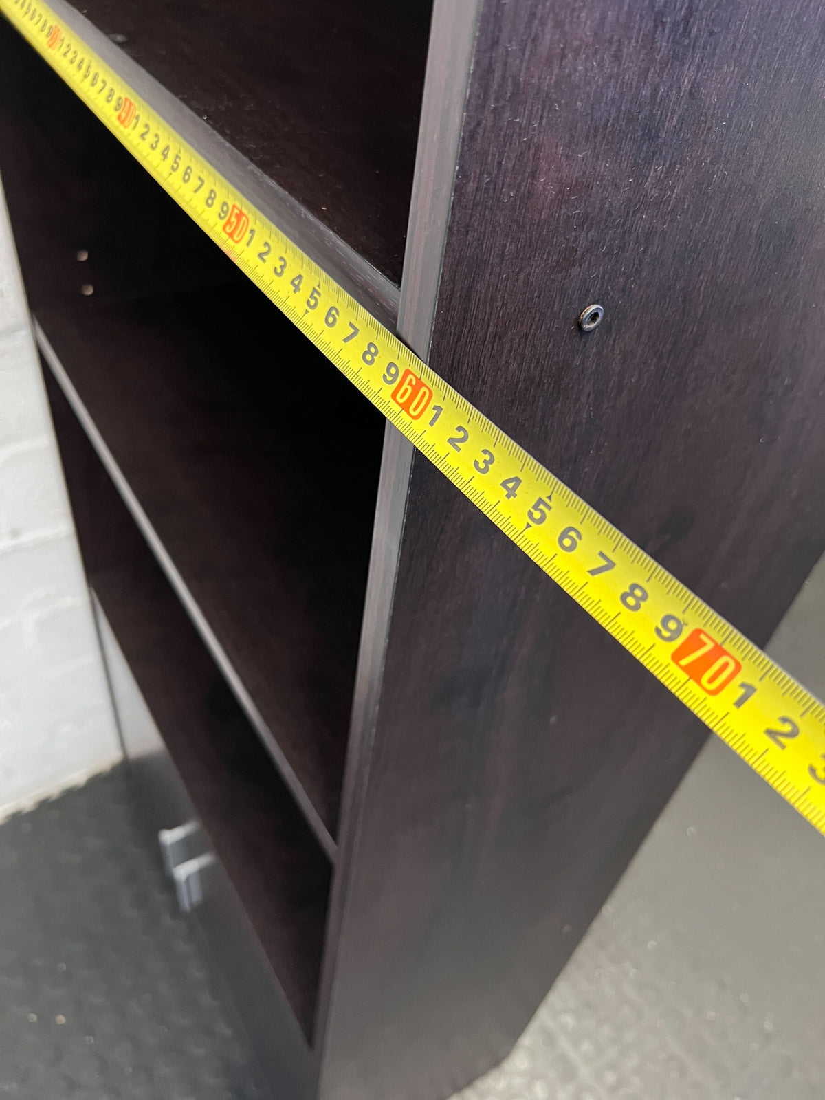 Modern Dark Brown Bookshelf with Doors and Minor Marks - REDUCED