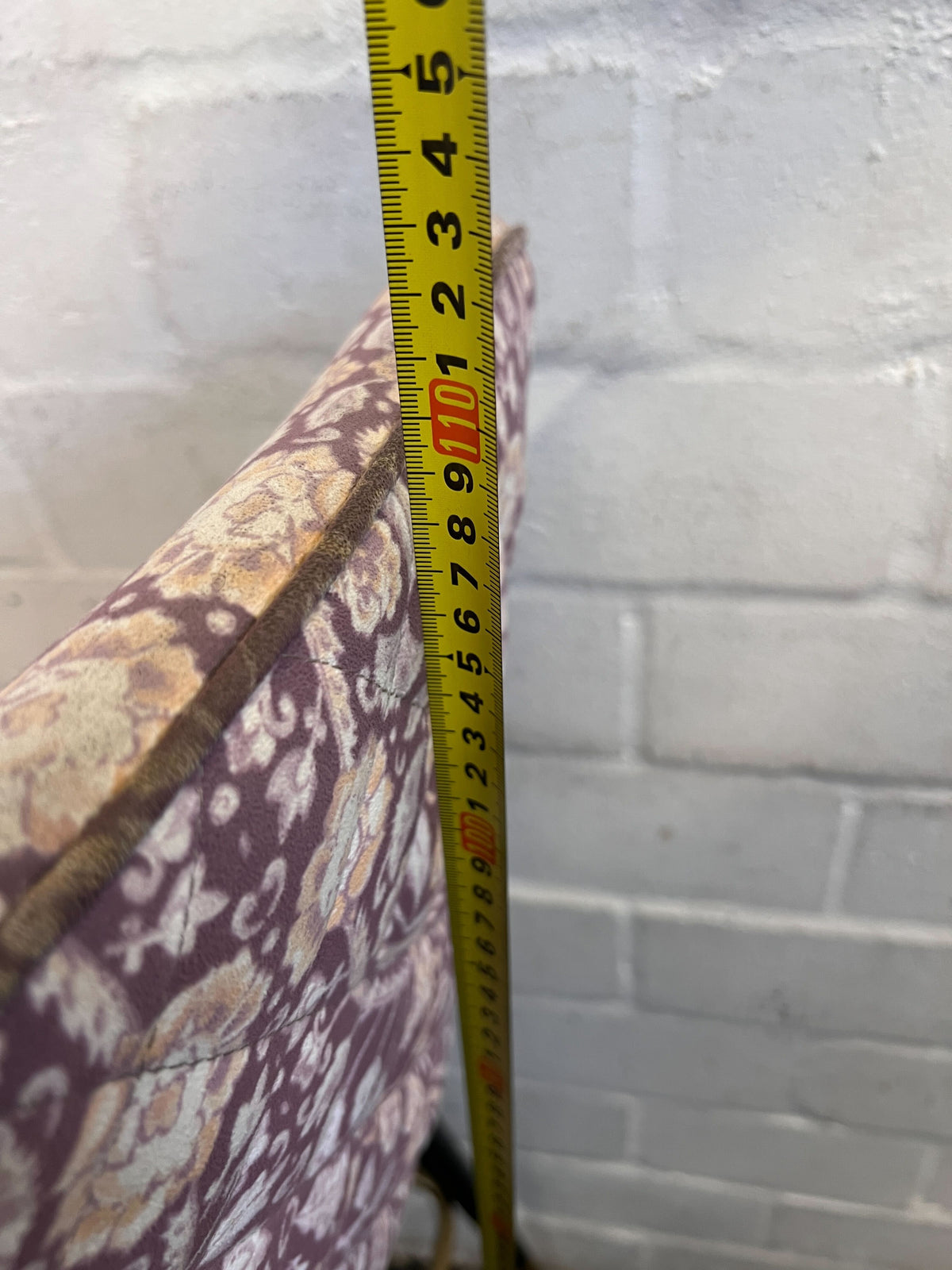Chic Purple Patterned Bar Stool with Black Legs & Gold Accents - 2ndhandwarehouse.com