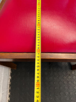 Vintage Wooden Armchair with Red Upholstered Seat