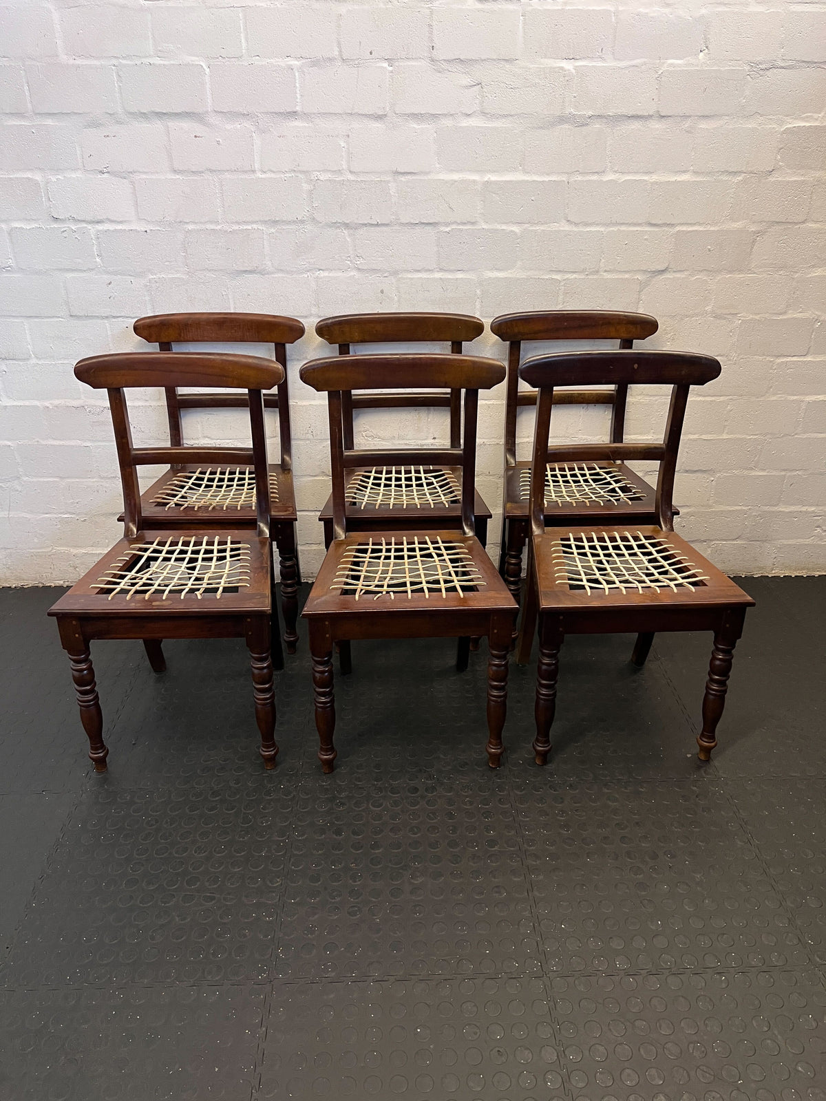 Charming Vintage Wooden Dining Chair with Woven Seat – Minor Wear - 2ndhandwarehouse.com