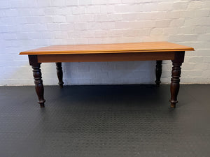 Rustic Solid Wood Dining Table with Turned Legs - REDUCED