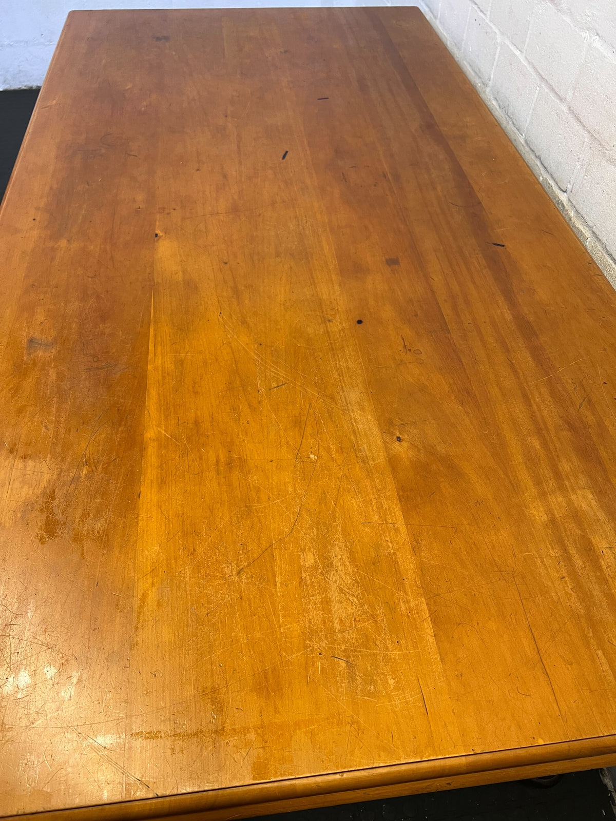 Rustic Solid Wood Dining Table with Turned Legs - REDUCED