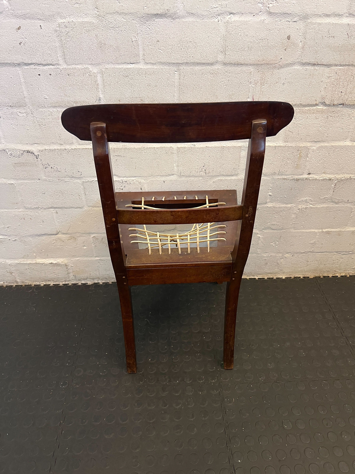 Charming Vintage Wooden Chair with Caned Seat – Rustic Appeal