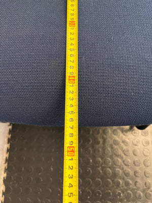 Vintage Striped Upholstered Office Chair with Blue Fabric and Metal Frame