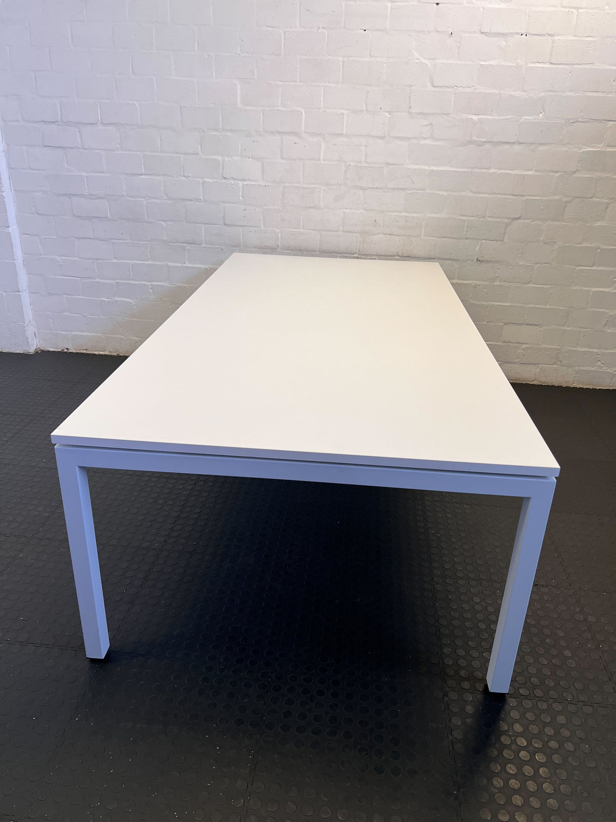 Modern White Rectangular Dining Table with Minor Scratches