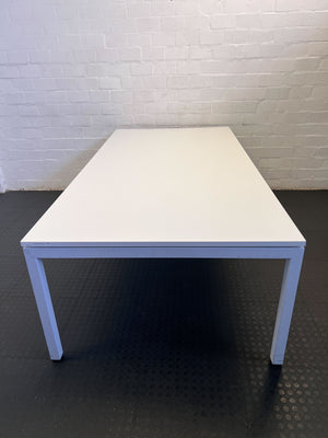 Modern White Rectangular Dining Table with Minor Scratches