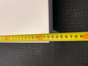 Modern White Office Desk with Blue Privacy Screens