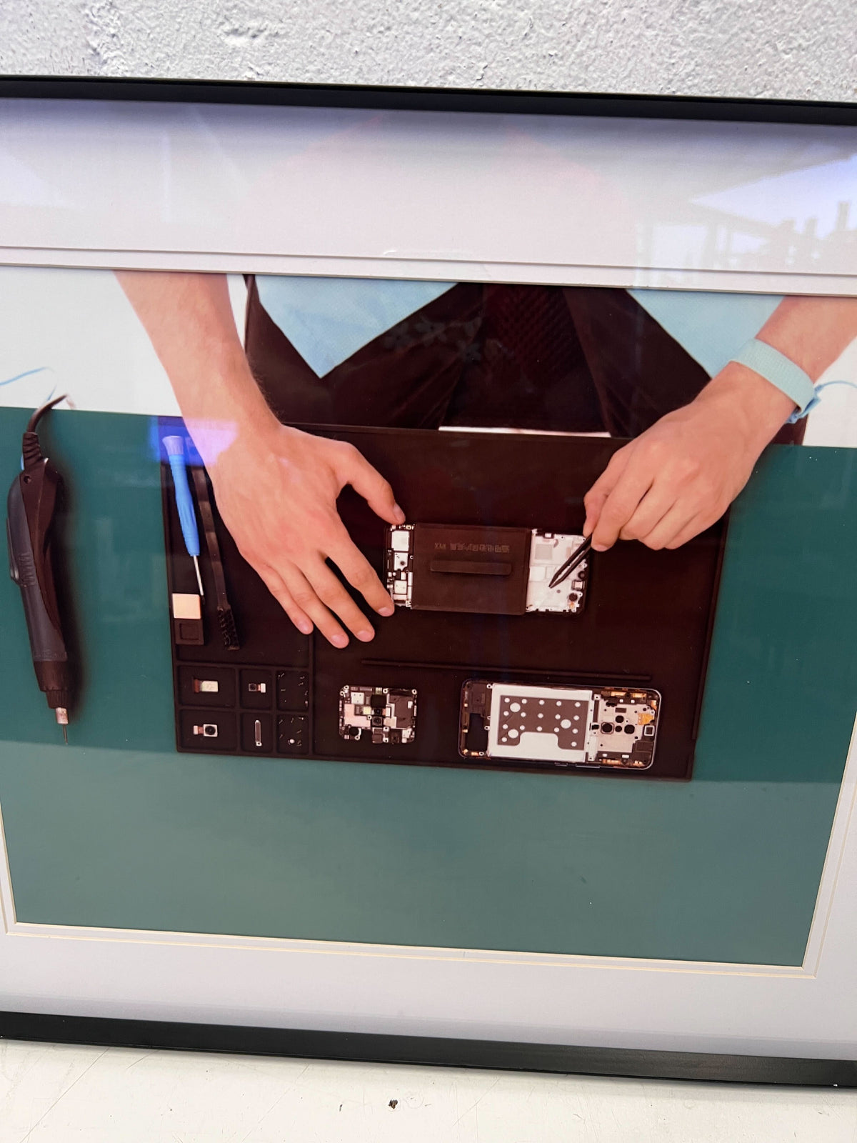 Framed Art Print of Hands Working on a Brown Laptop - 2ndhandwarehouse.com