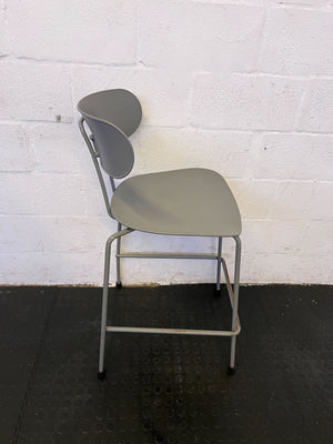 Stylish Grey Metal Dining Chair with Minor Wear - 2ndhandwarehouse.com