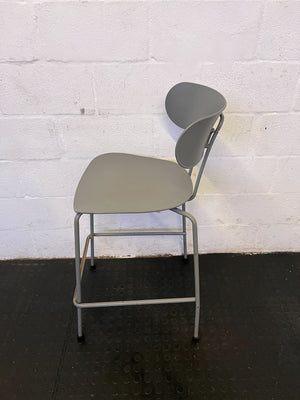 Stylish Grey Metal Dining Chair with Minor Wear - 2ndhandwarehouse.com