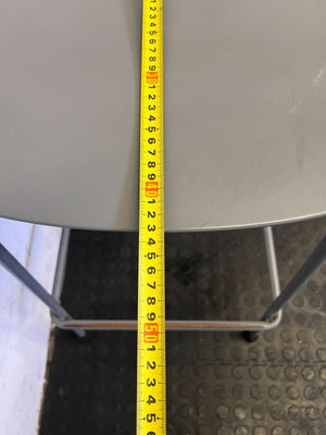 Stylish Grey Metal Dining Chair with Minor Wear - 2ndhandwarehouse.com